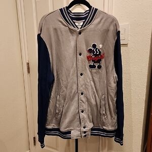 Disney Gray and Navy Jersey Bomber Jacket XL